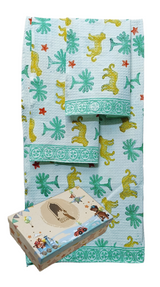 Kids Gift Set - Handblock Printed Towels - 1 Bath + 2 Hand Towels