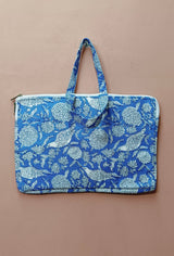 Laptop Bag with Handle -100% Cotton with handblock print and cushion support - 13-15 inches