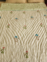 Handblock printed Cotton Reversible Kids Razai/ Quilt- 60x90 inches