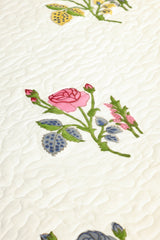 Handblock Printed Reversible Paani Jaal Quilted Bedcover with 2 Pillow Covers