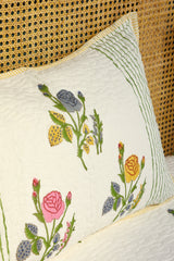 Handblock Printed Reversible Paani Jaal Quilted Bedcover with 2 Pillow Covers