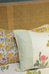 Handblock Printed Reversible Paani Jaal Quilted Bedcover with 2 Pillow Covers