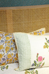 Handblock Printed Reversible Paani Jaal Quilted Bedcover with 2 Pillow Covers