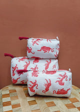 Set of 3 cosmetic bag/pouches with waterproof lining