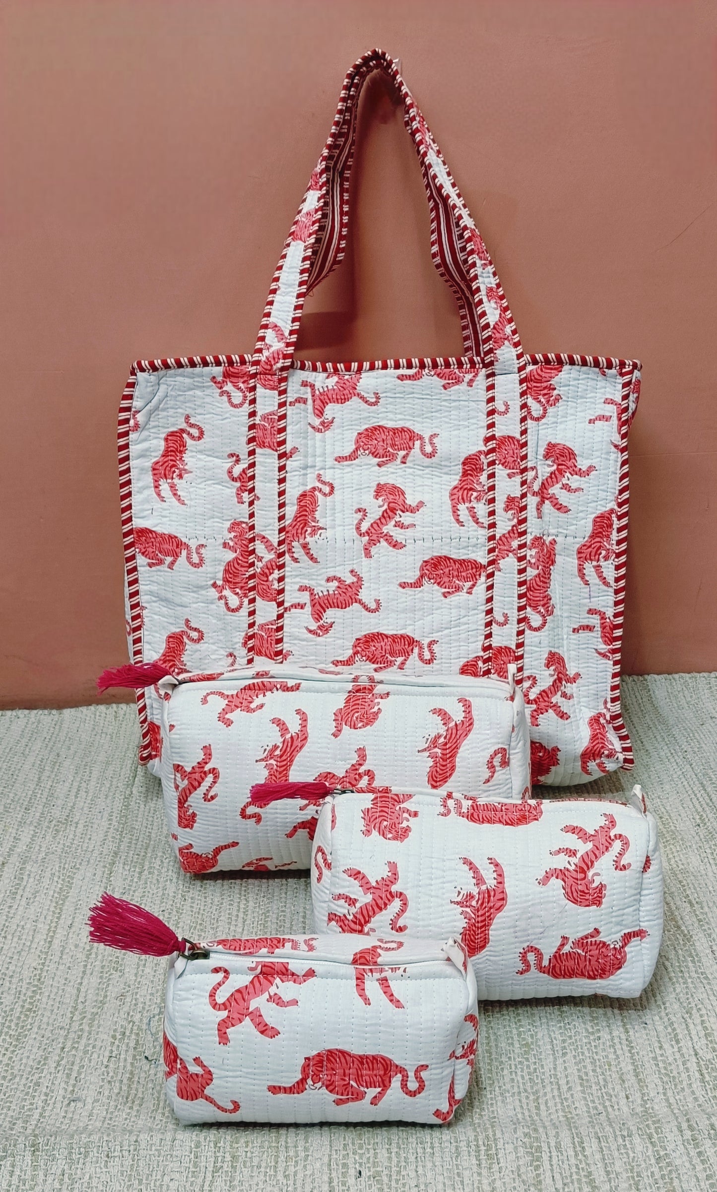 Cotton Tote Bag with Zip & Pouch Combo