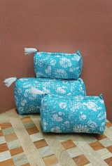 Set of 3 cosmetic bag/pouches with waterproof lining