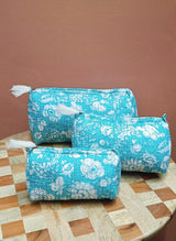 Set of 3 cosmetic bag/pouches with waterproof lining