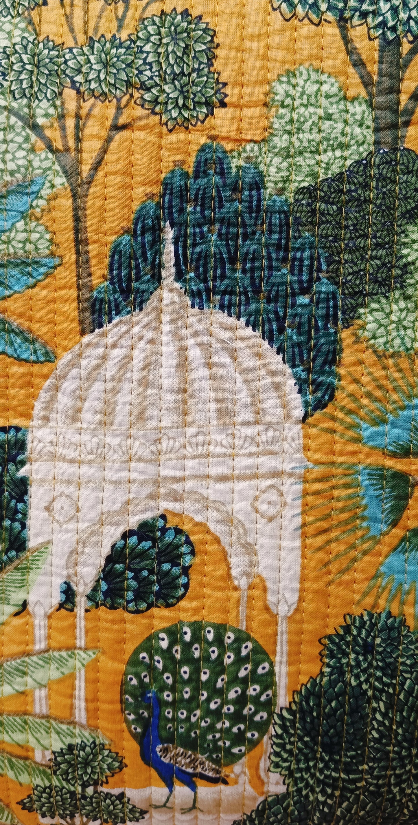 Handblock Printed Quilted Tote Bag without zip/button 17x18x 6 inches