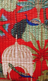 Handblock Printed Quilted Tote Bag without zip/button 17x18x 6 inches