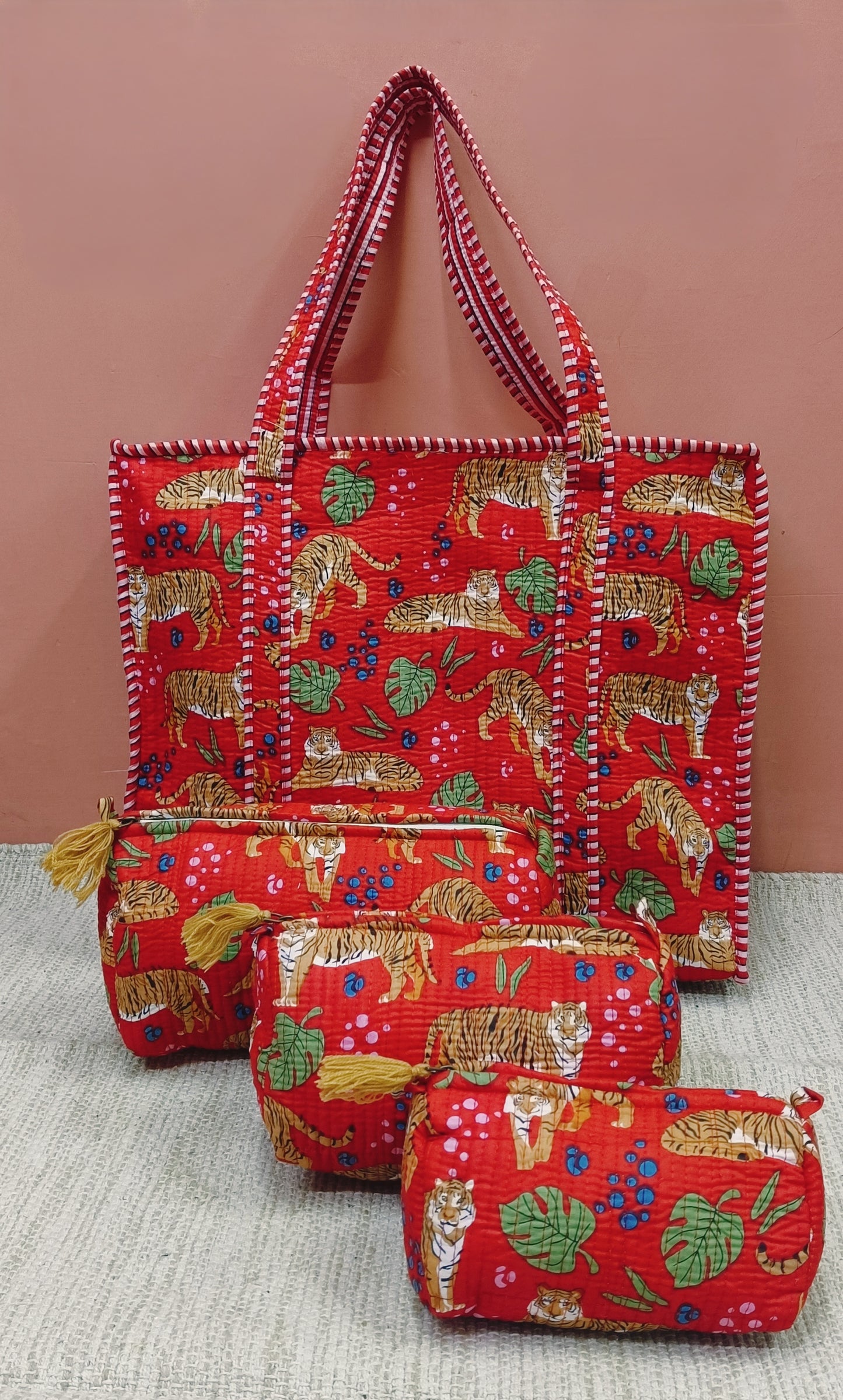 Cotton Tote Bag with Zip & Pouch Combo