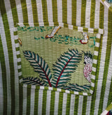 Handblock Printed Quilted Tote Bag with concealed zip ( 17x18x 6 inches)