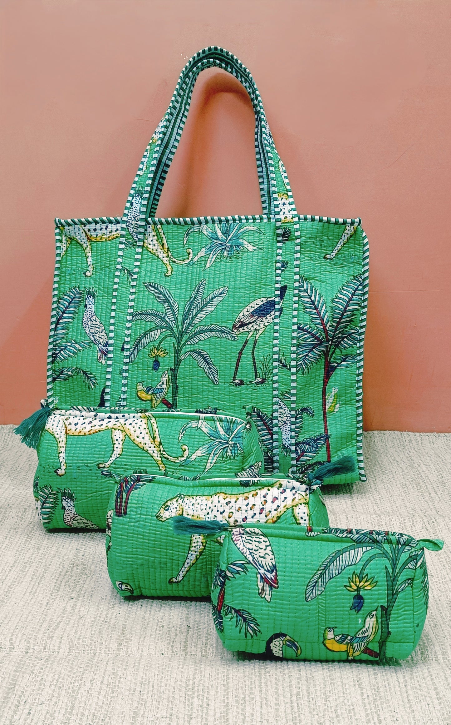 Cotton Tote Bag with Zip & Pouch Combo