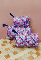 Set of 3 cosmetic bag/pouches with waterproof lining