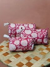 Set of 3 cosmetic bag/pouches with waterproof lining