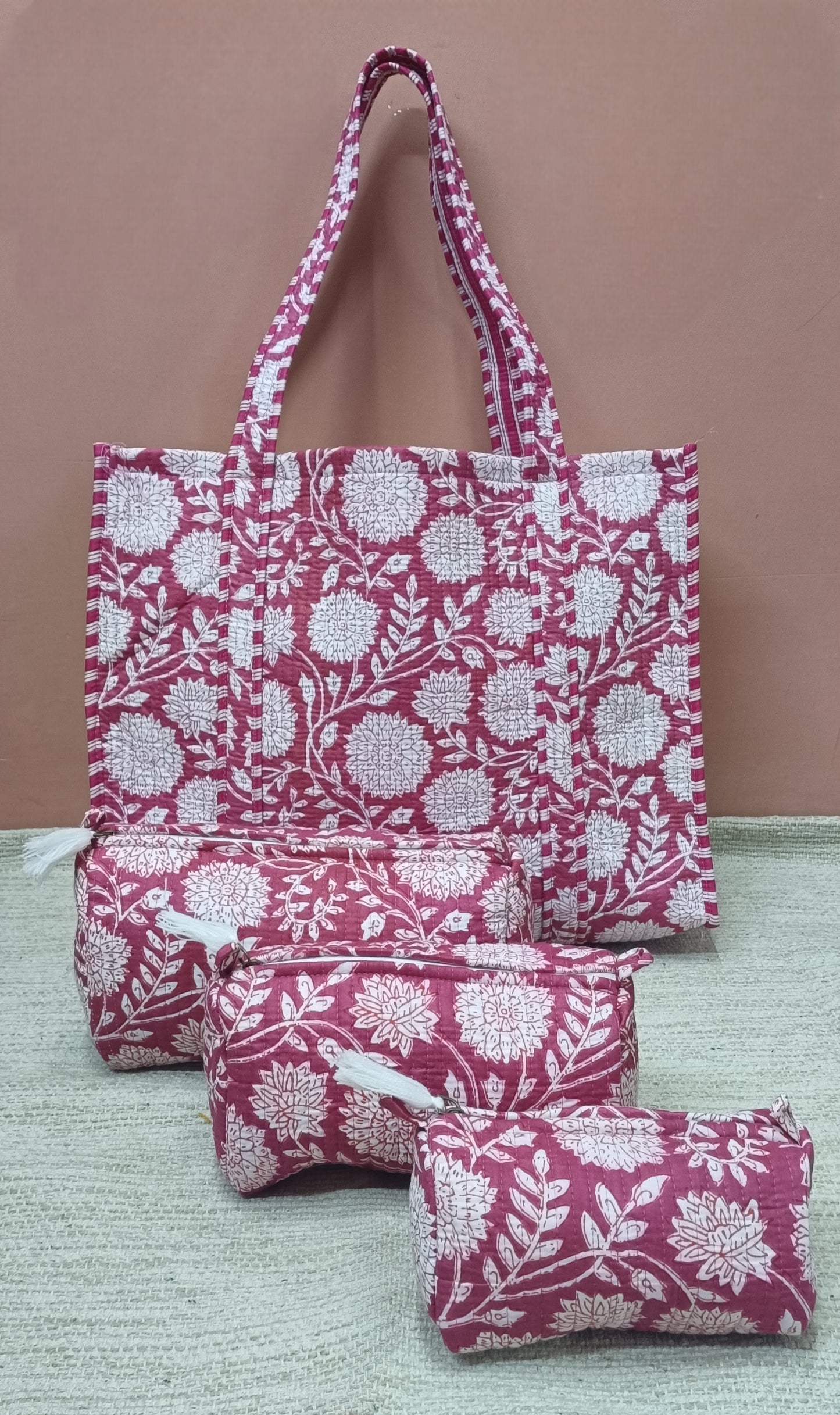 Tote Bag with set of 3 Pouches