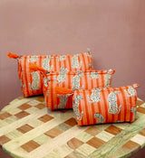 Set of 3 cosmetic bag/pouches with waterproof lining