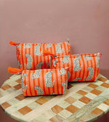 Set of 3 cosmetic bag/pouches with waterproof lining