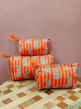 Set of 3 cosmetic bag/pouches with waterproof lining