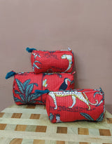 Set of 3 cosmetic bag/pouches with waterproof lining
