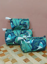 Set of 3 cosmetic bag/pouches with waterproof lining