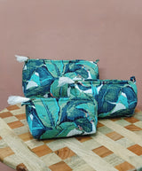 Set of 3 cosmetic bag/pouches with waterproof lining