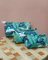 Set of 3 cosmetic bag/pouches with waterproof lining