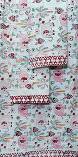 Handblock Printed Waffle Cotton Bathrobe Gift Box for Kids (4-13 Years) – Includes Bath Towel & 2 Hand Towels