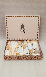Handblock Printed Waffle Cotton Bathrobe Gift Box for Kids (4-13 Years) – Includes Bath Towel & 2 Hand Towels