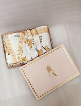 Handblock Printed Waffle Cotton Bathrobe Gift Box for Kids (4-13 Years) – Includes Bath Towel & 2 Hand Towels