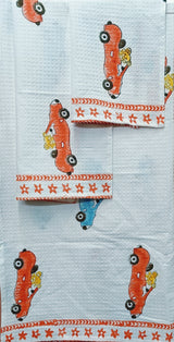 Kids Gift Set - Handblock Printed Towels - 1 Bath + 2 Hand Towels