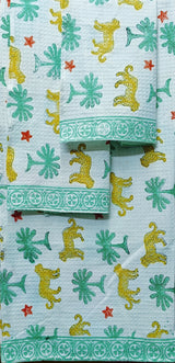 Kids Gift Set - Handblock Printed Towels - 1 Bath + 2 Hand Towels