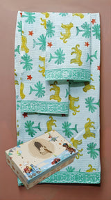 Kids Gift Set - Handblock Printed Towels - 1 Bath + 2 Hand Towels