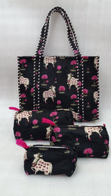 Tote Bag with set of 3 Pouches