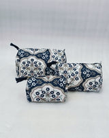 Set of 3 cosmetic bag/pouches with waterproof lining