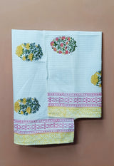 Hand Block Printed Honey Comb Cotton Hand Towel- Set of 2