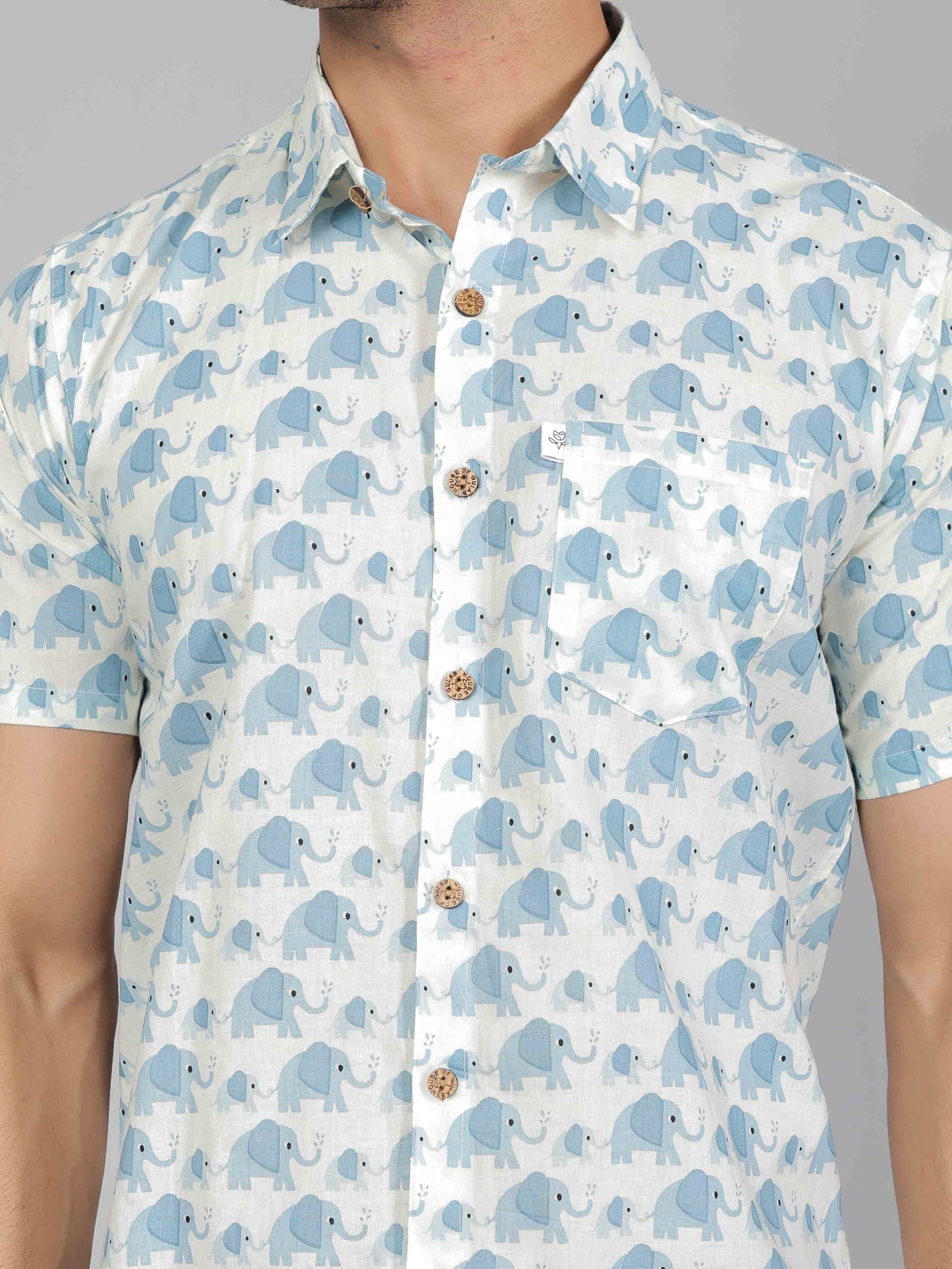 Men by House of Gulab Short Sleeves Cotton Shirt