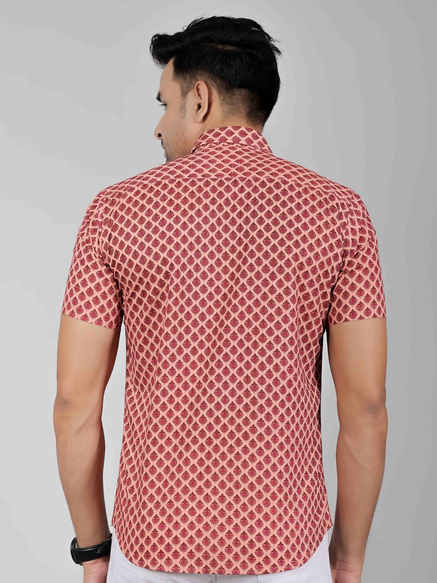 Men by House of Gulab Short Sleeves Cotton Shirt