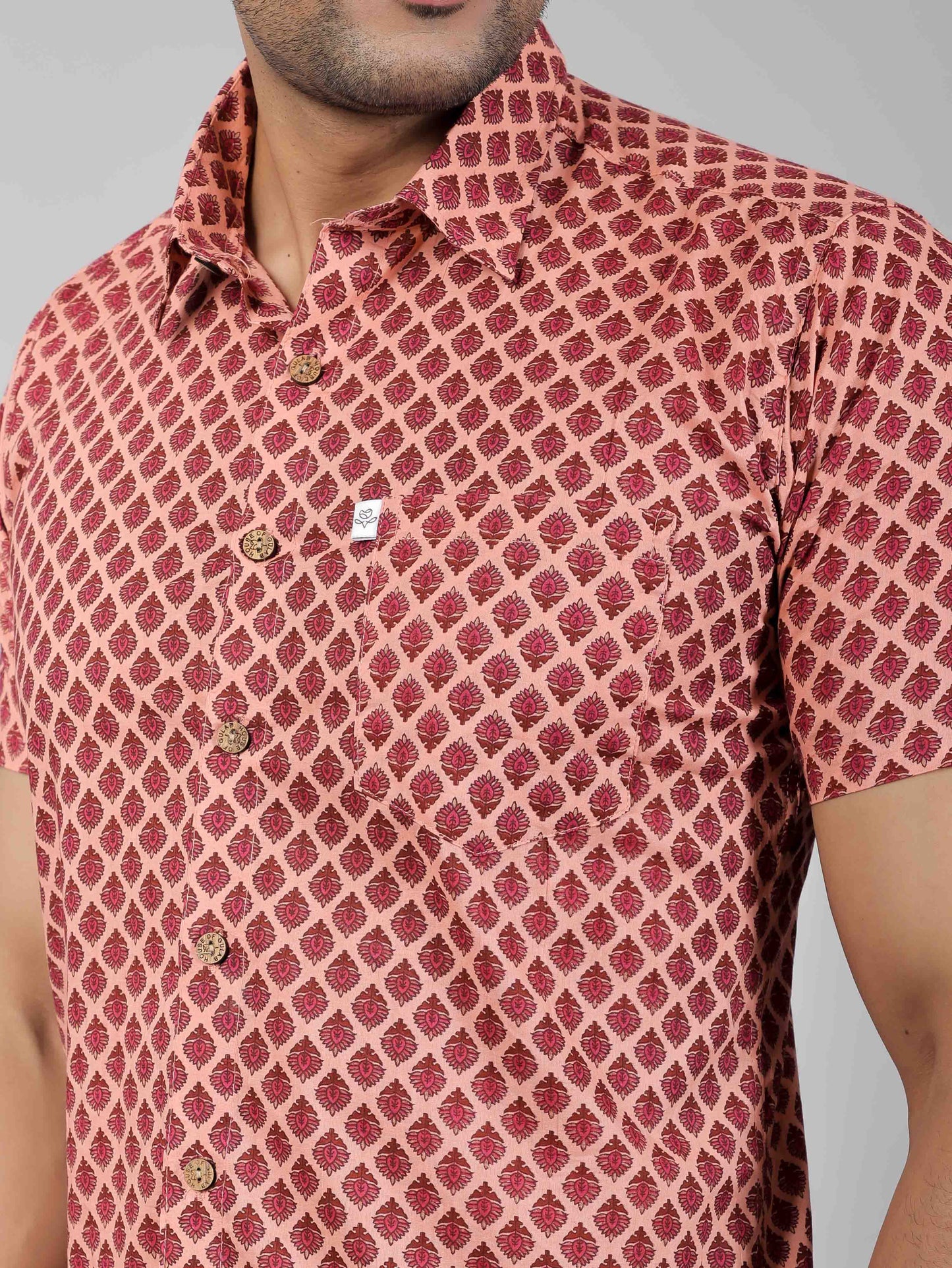 Men by House of Gulab Short Sleeves Cotton Shirt