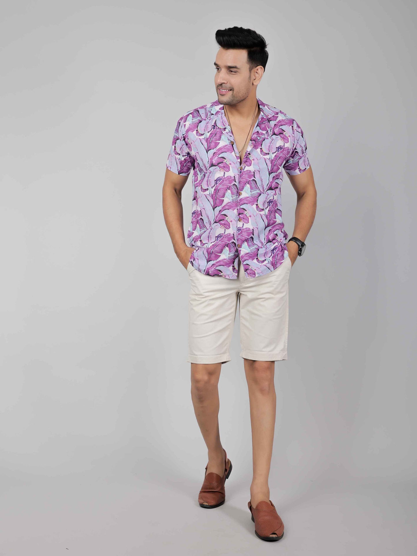 Men by House of Gulab Cuban Collar Cotton Shirt