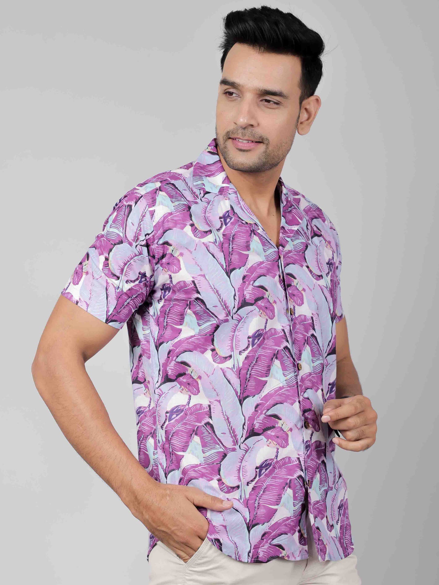 Men by House of Gulab Cuban Collar Cotton Shirt