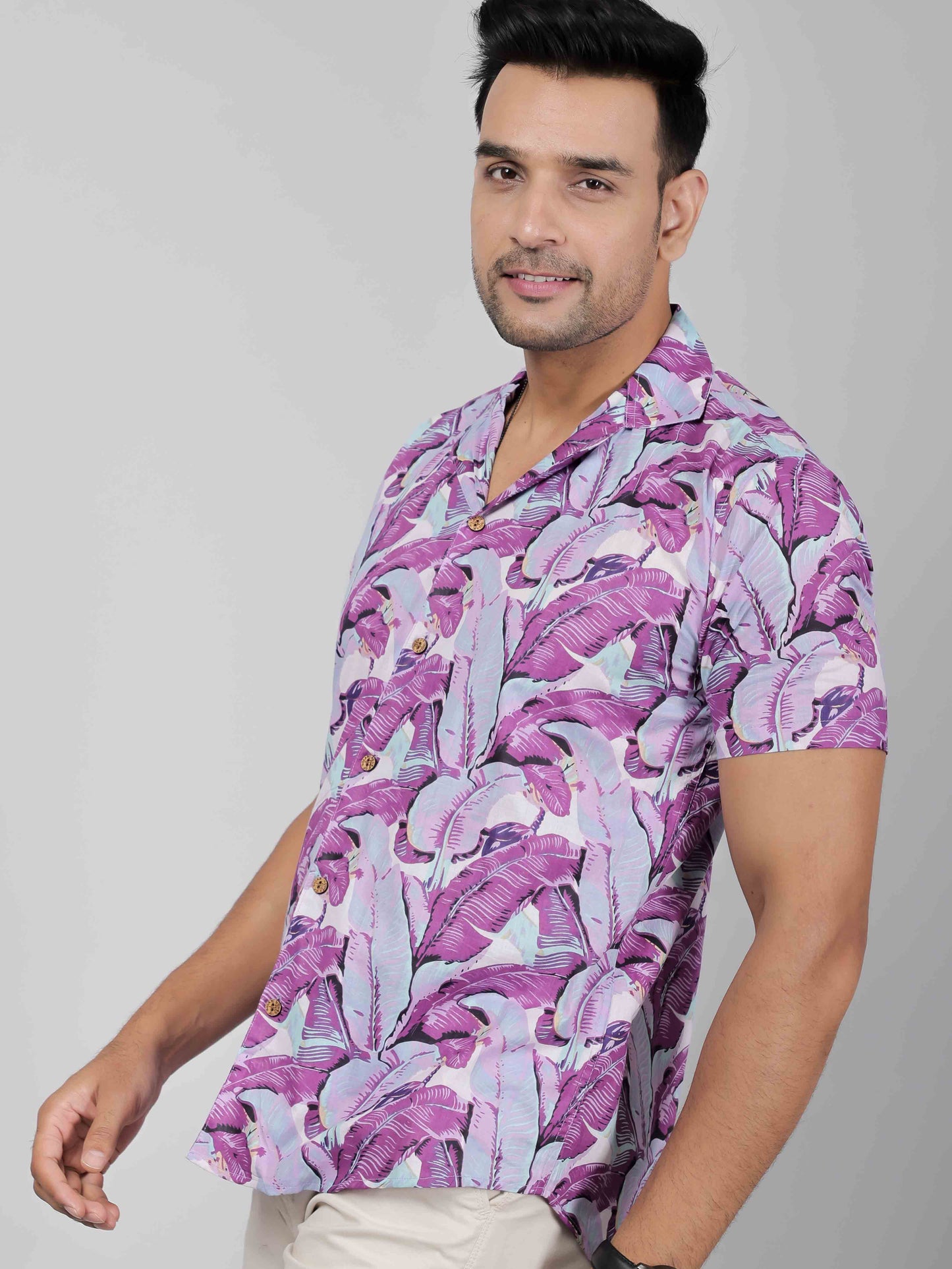 Men by House of Gulab Cuban Collar Cotton Shirt