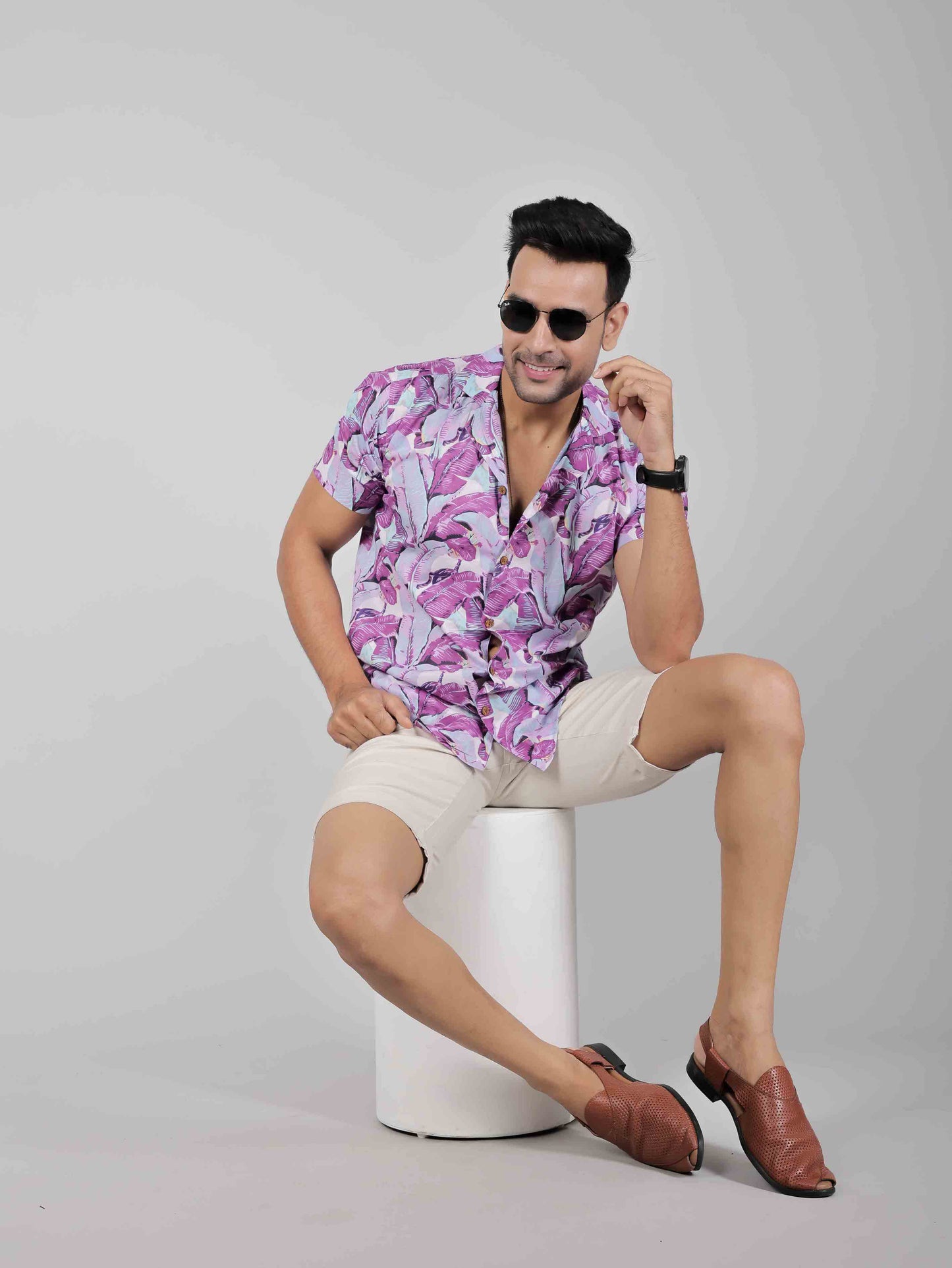 Men by House of Gulab Cuban Collar Cotton Shirt