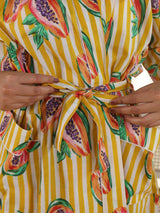 Cotton Kimono Handblock Printed Unisex Bathrobe - Free Size
