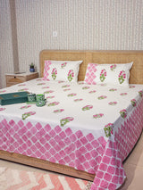 Premium Percale Cotton Super King Bedsheet with 2 Pillow Covers