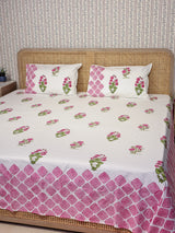 Premium Percale Cotton Super King Bedsheet with 2 Pillow Covers