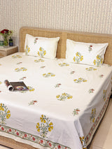 Premium Percale Cotton Super King Bedsheet with 2 Pillow Covers