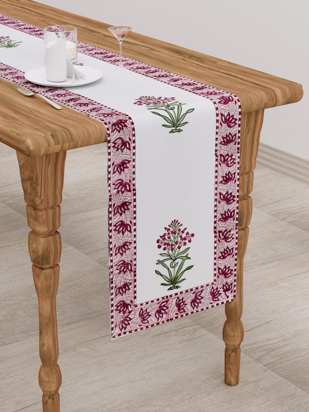 Handblock printed Table runner - 12X70 inch13110201