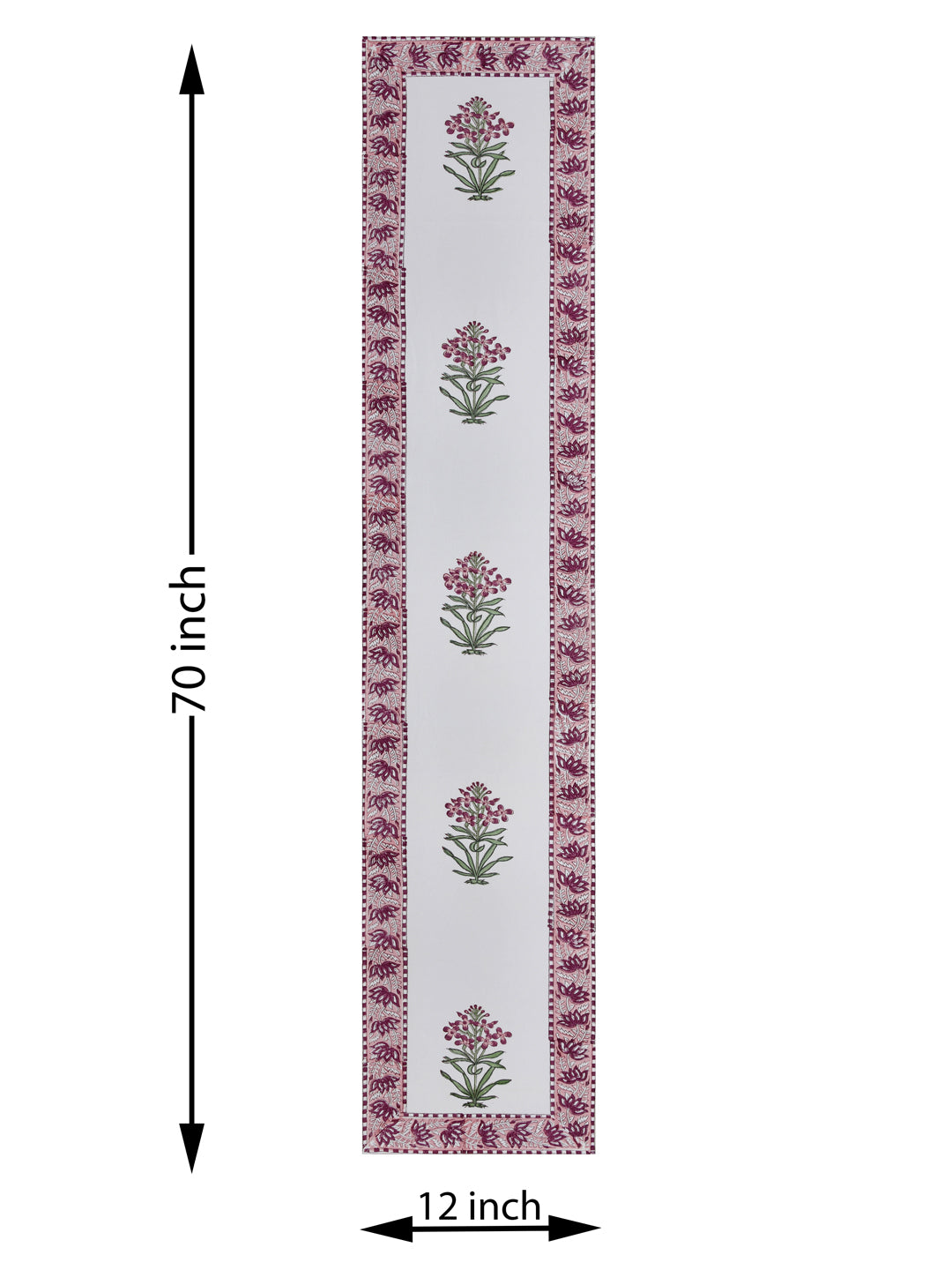Handblock printed Table runner - 12X70 inch13110201