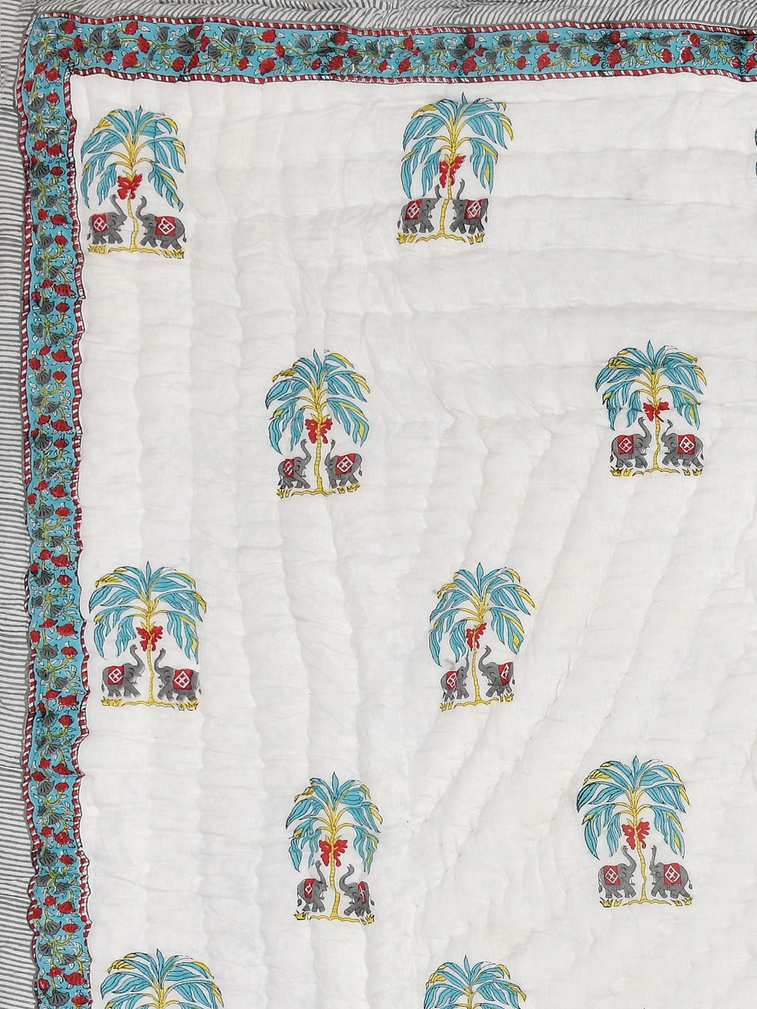 Double King Handblock printed Cotton Jaipuri Razai/Quilt