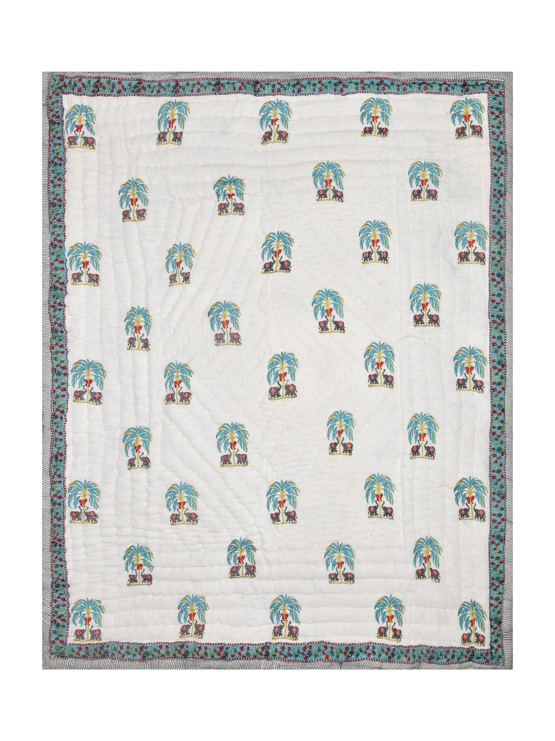 Double King Handblock printed Cotton Jaipuri Razai/Quilt